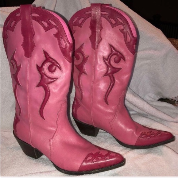 Reba Shoes - 🎀 Genuine Pink Leather Reba Cowboy Boots 🎀